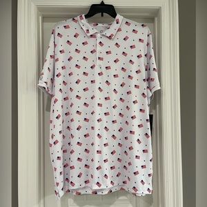 ✨✨🔥Caddy Cart American Flag Collared Shirt🔥✨✨